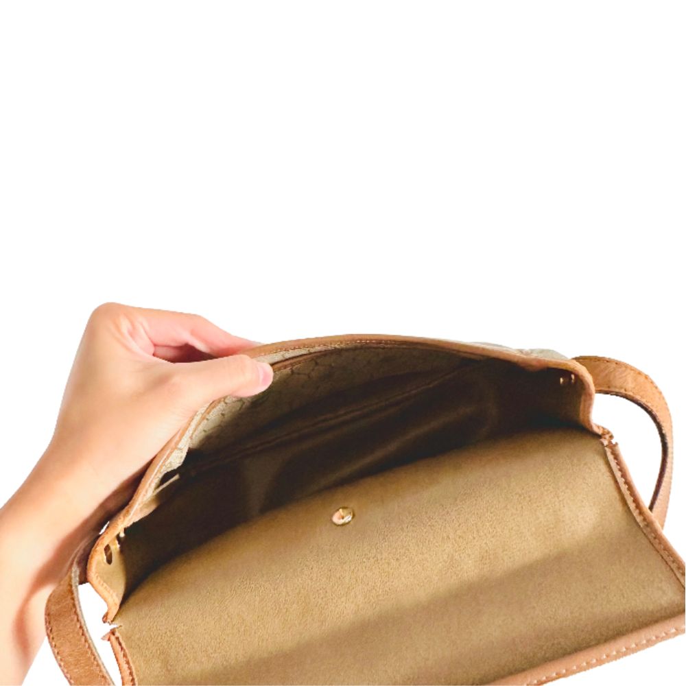 Christian Dior CD Beige / Brown Honeycomb Oblique Monogram Logo Vintage Flap Shoulder Sling Bag