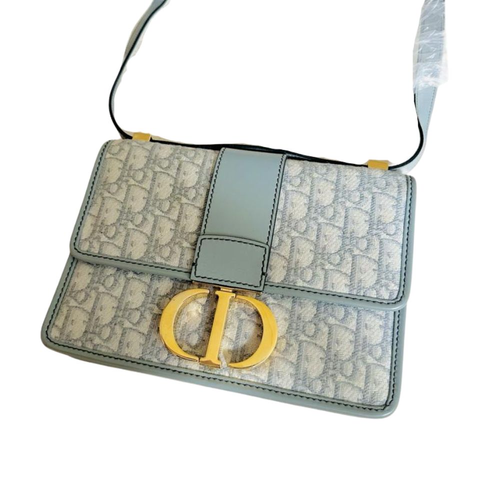 Dior Grey Oblique 30 Montaigne Small Flap Sling Bag