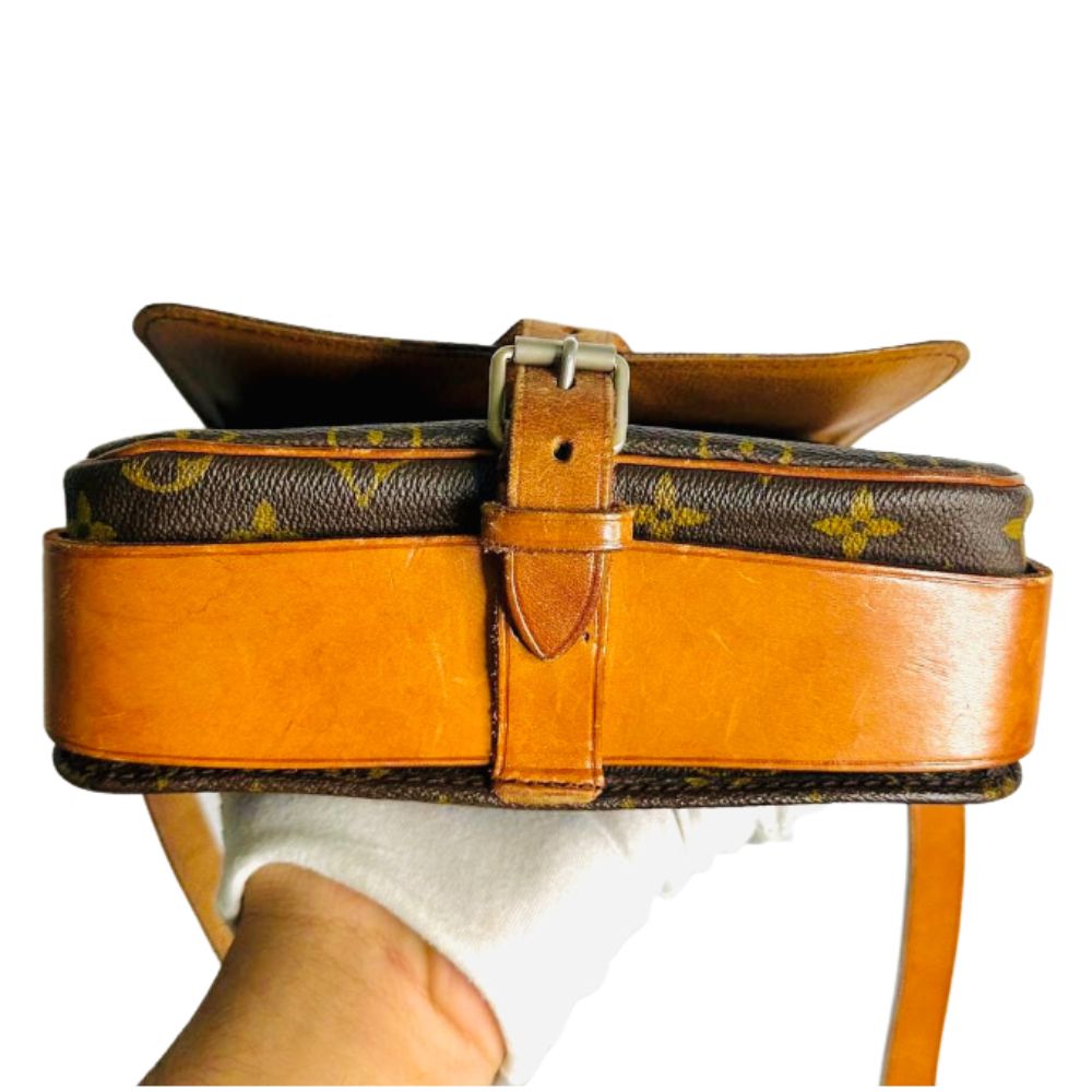 Louis Vuitton LV Cartouchiere Monogram Logo GHW Vintage Flap Shoulder Sling Bag
