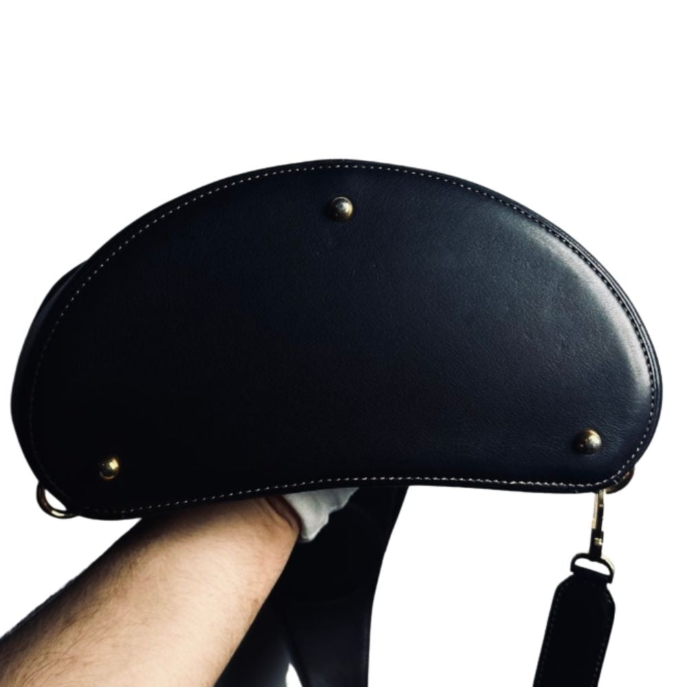 Loewe Anton Black GHW Monogram Logo Leather Shoulder Sling Bag With Pouch