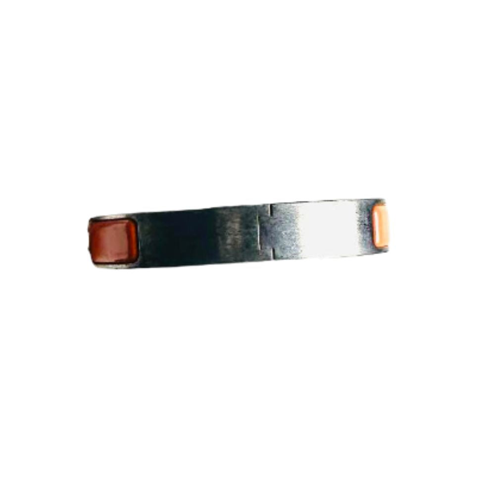 Hermes Orange Palladium Clic Clac PM H Logo Bracelet Bangle