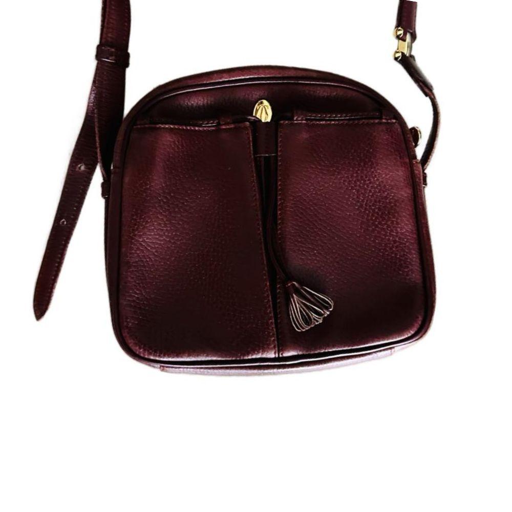 Cartier Must de Cartier Bordeaux Leather Tassel Crossbody Bag