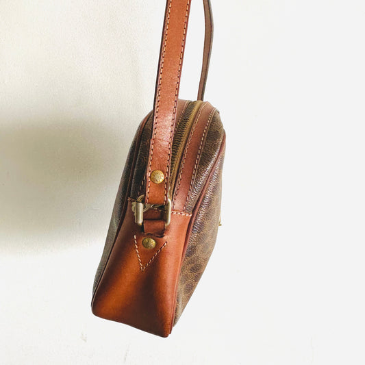 Celine Triomphe Macadam Monogram Logo Mini Vintage Shoulder Sling Bag