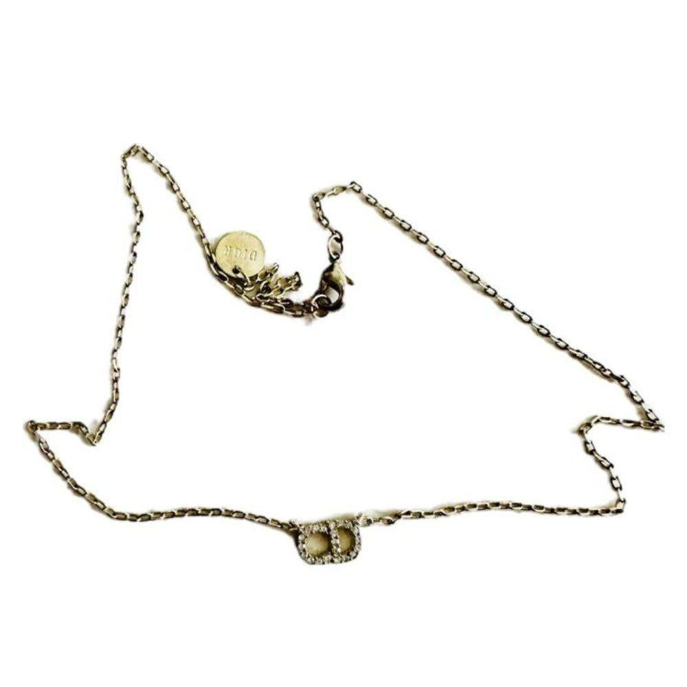 Christian Dior Petit CD Gold & Crystals Necklace