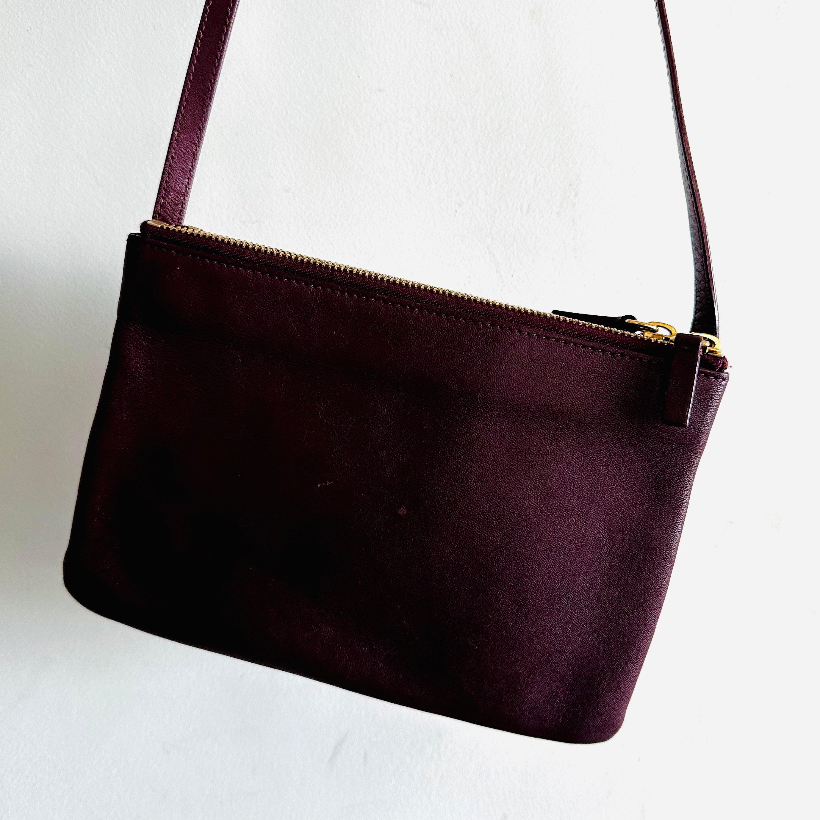 Maroon leather sale bag