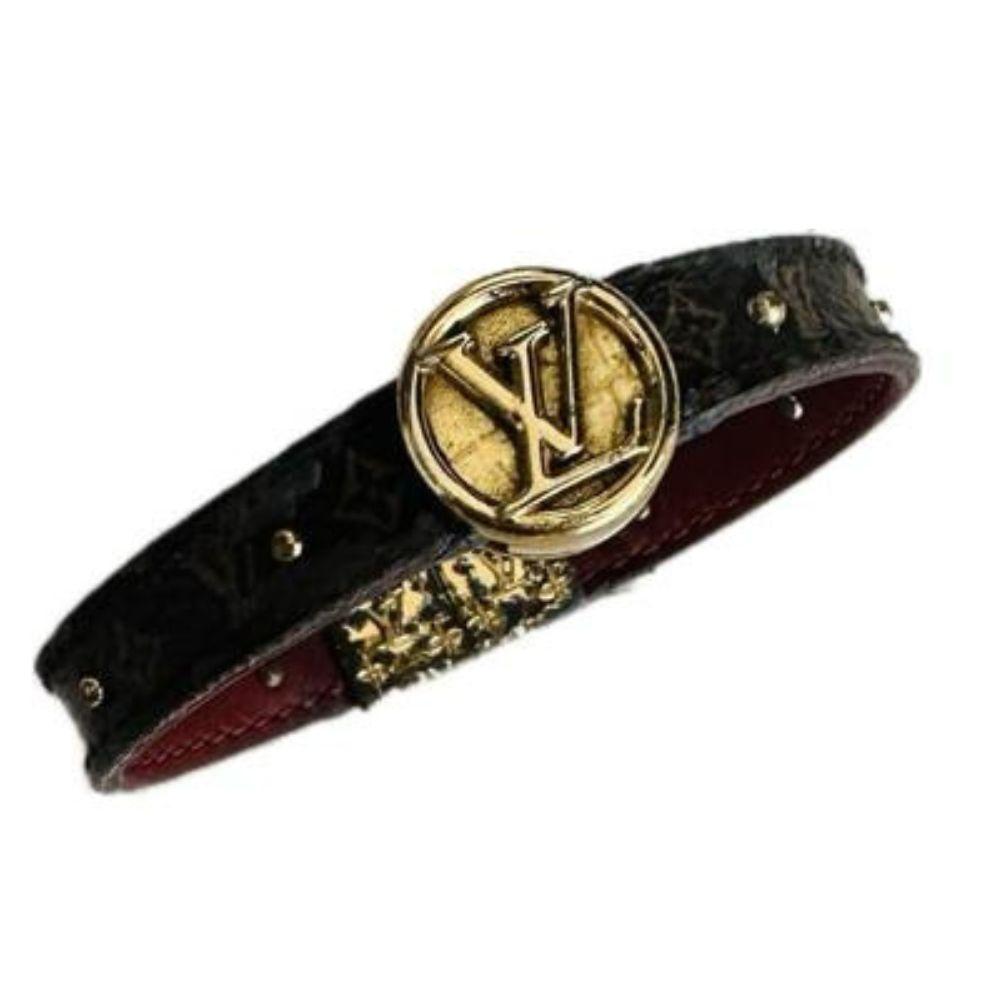 (Up to 17cm) Louis Vuitton LV reversible monogram logo bracelet