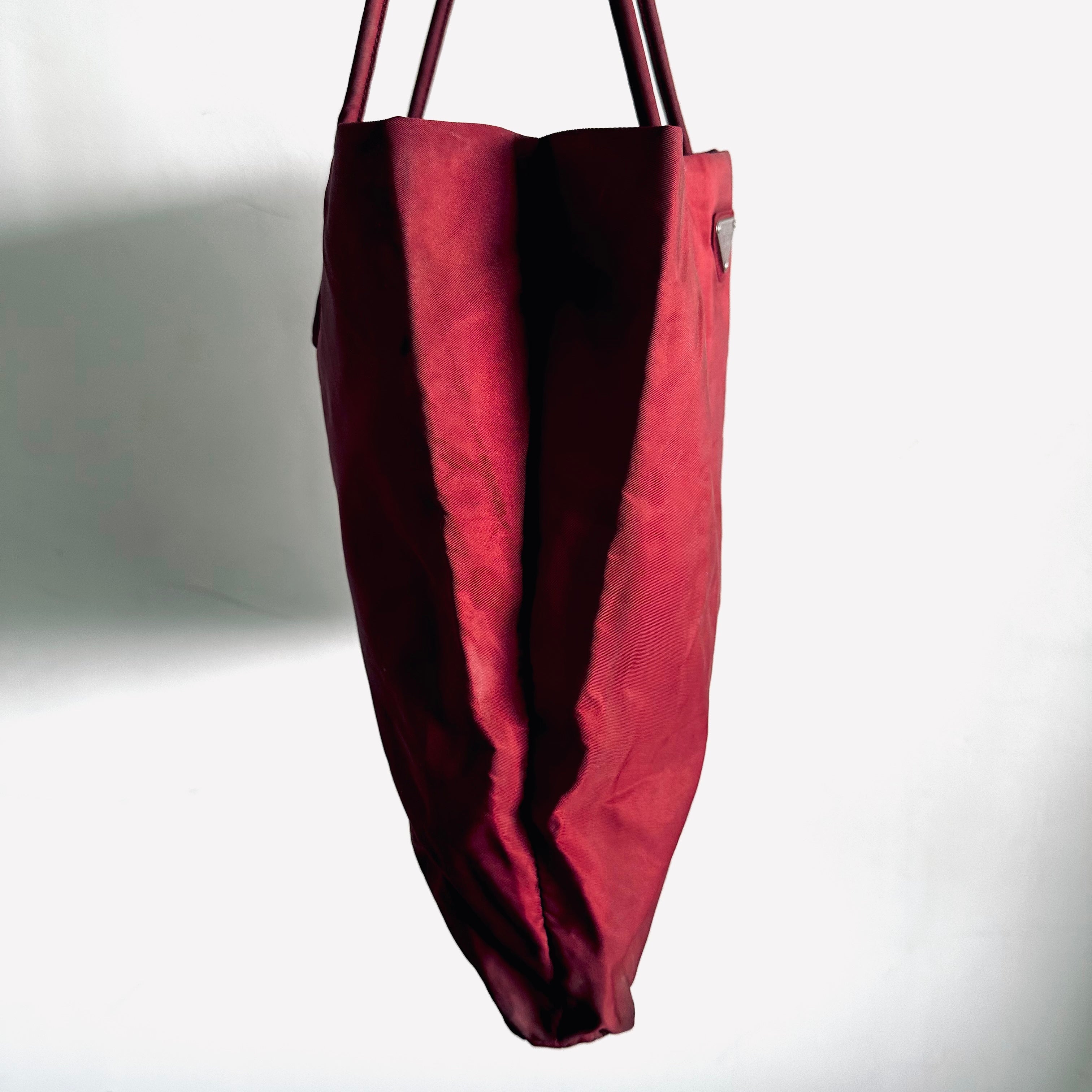 Red suede deals tote bag