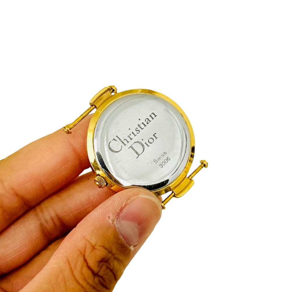 Christian Dior CD Gold Dial Roman Numerals Monogram Logo GHW 32MM Watch Face
