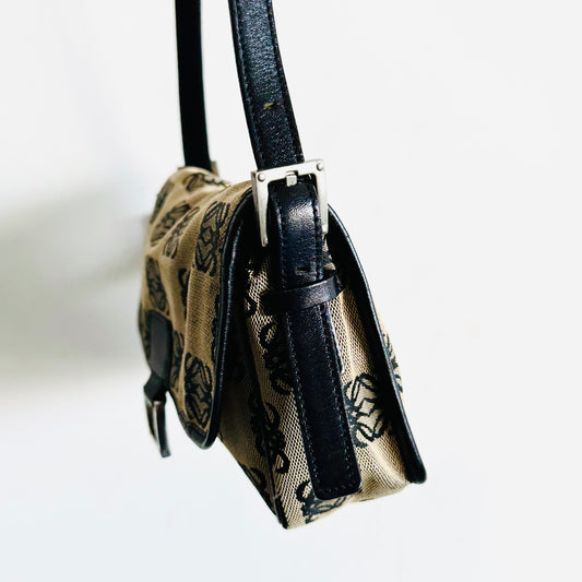 Loewe Black / Ebony Anagram Monogram Logo Small Flap Shoulder Sling Bag
