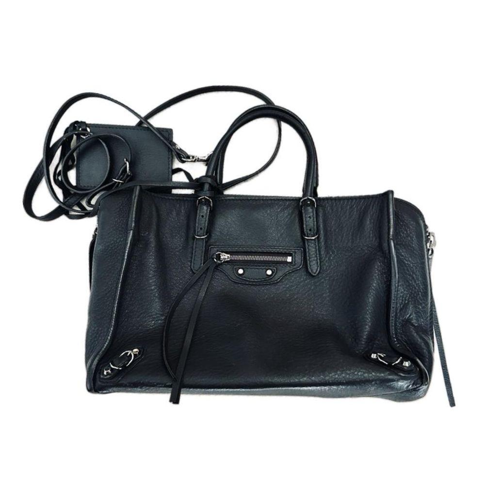 Balenciaga Graphite Grey Papier Giant City 2-Way Small Sling Tote Bag