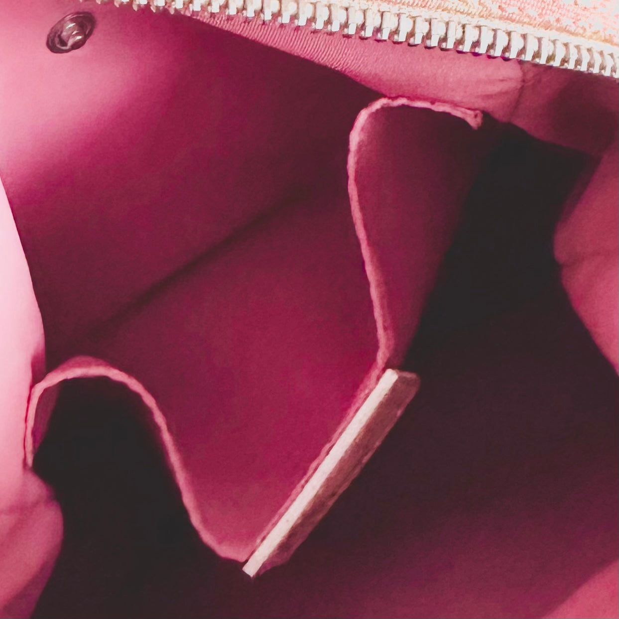 Christian Dior Pink Oblique Monogram Logo Small Zip Shoulder Sling Bag