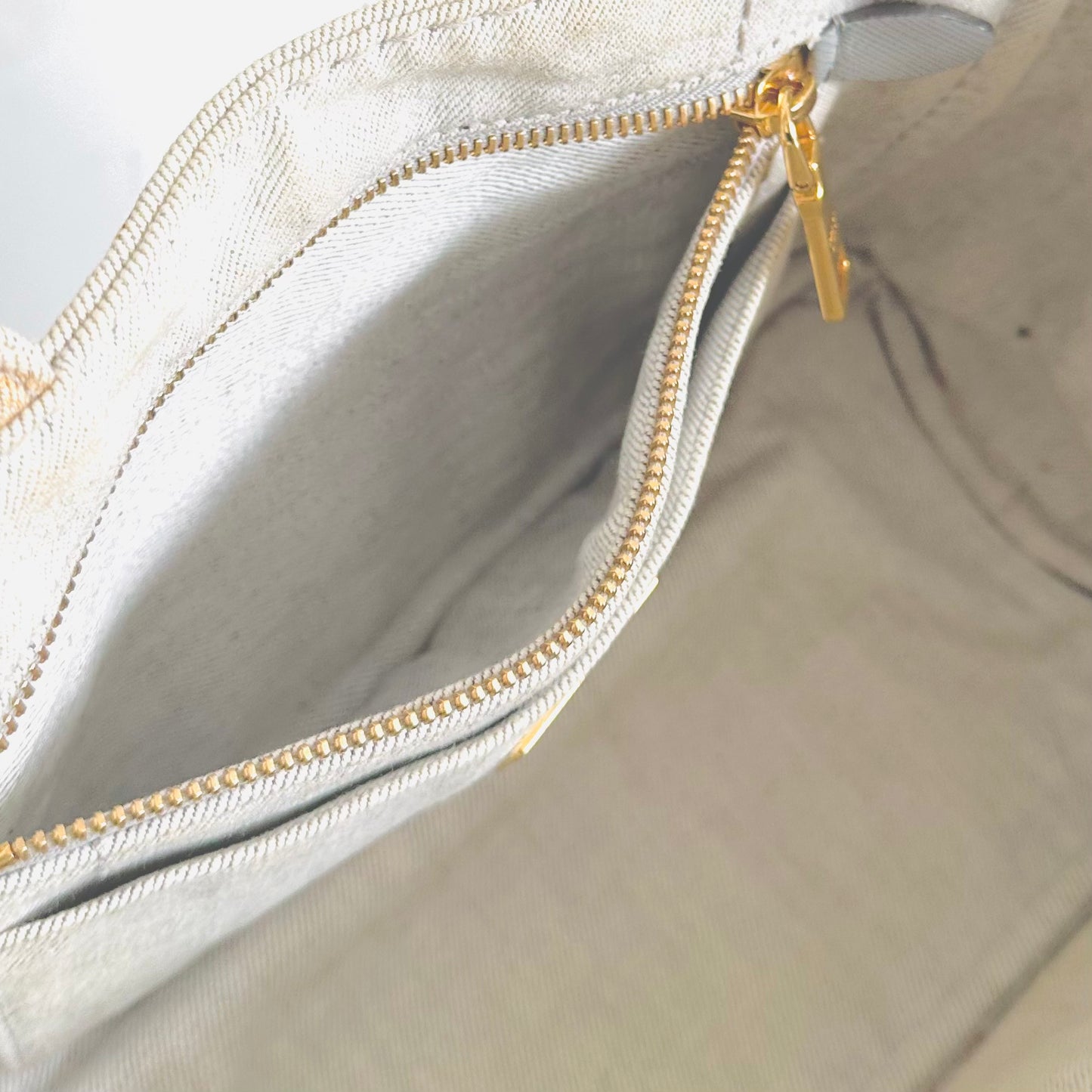 Prada Off White Canapa Small Classic Logo Structured Shopper Tote Bag