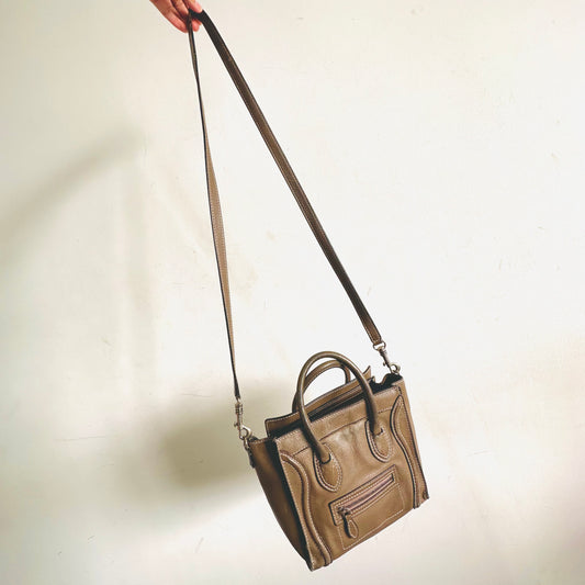 Celine Souris Nano Luggage Monogram Logo Top Handle Shoulder Sling Bag