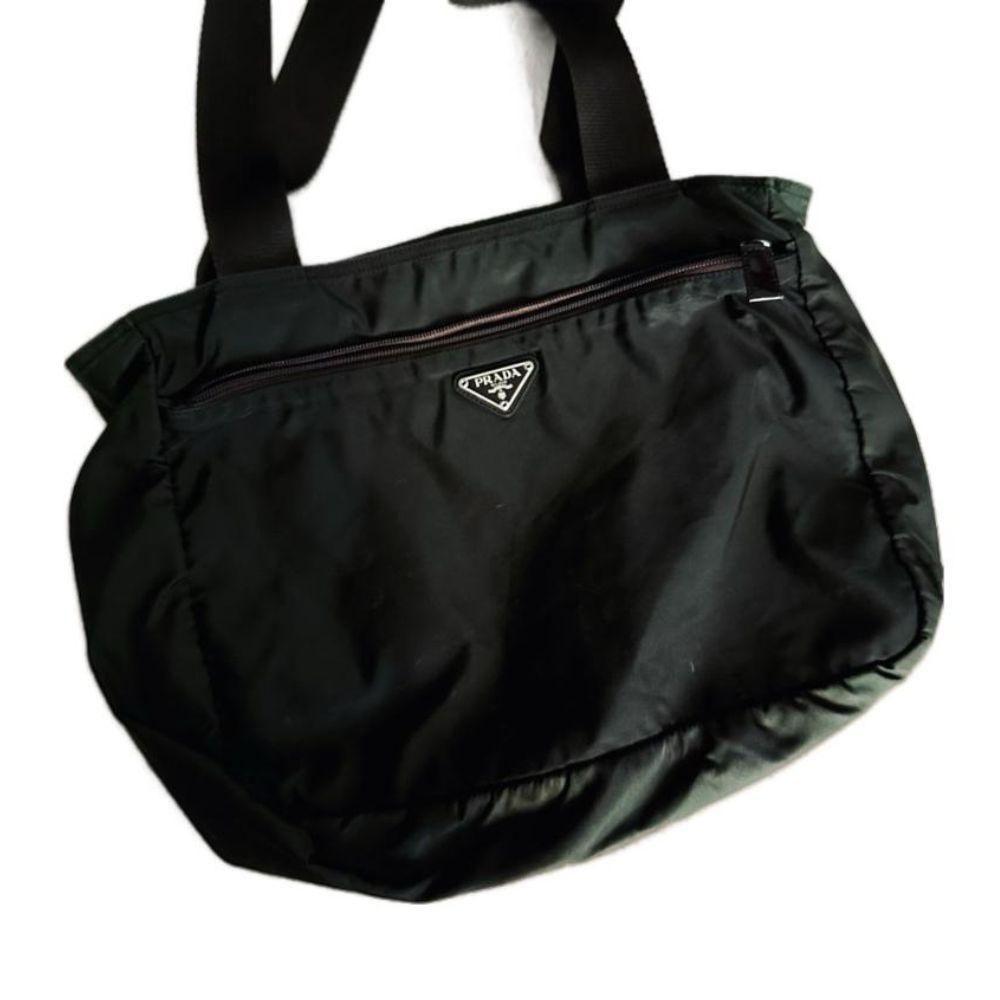 Prada Dark Khaki Nylon Shoulder Tote Bag
