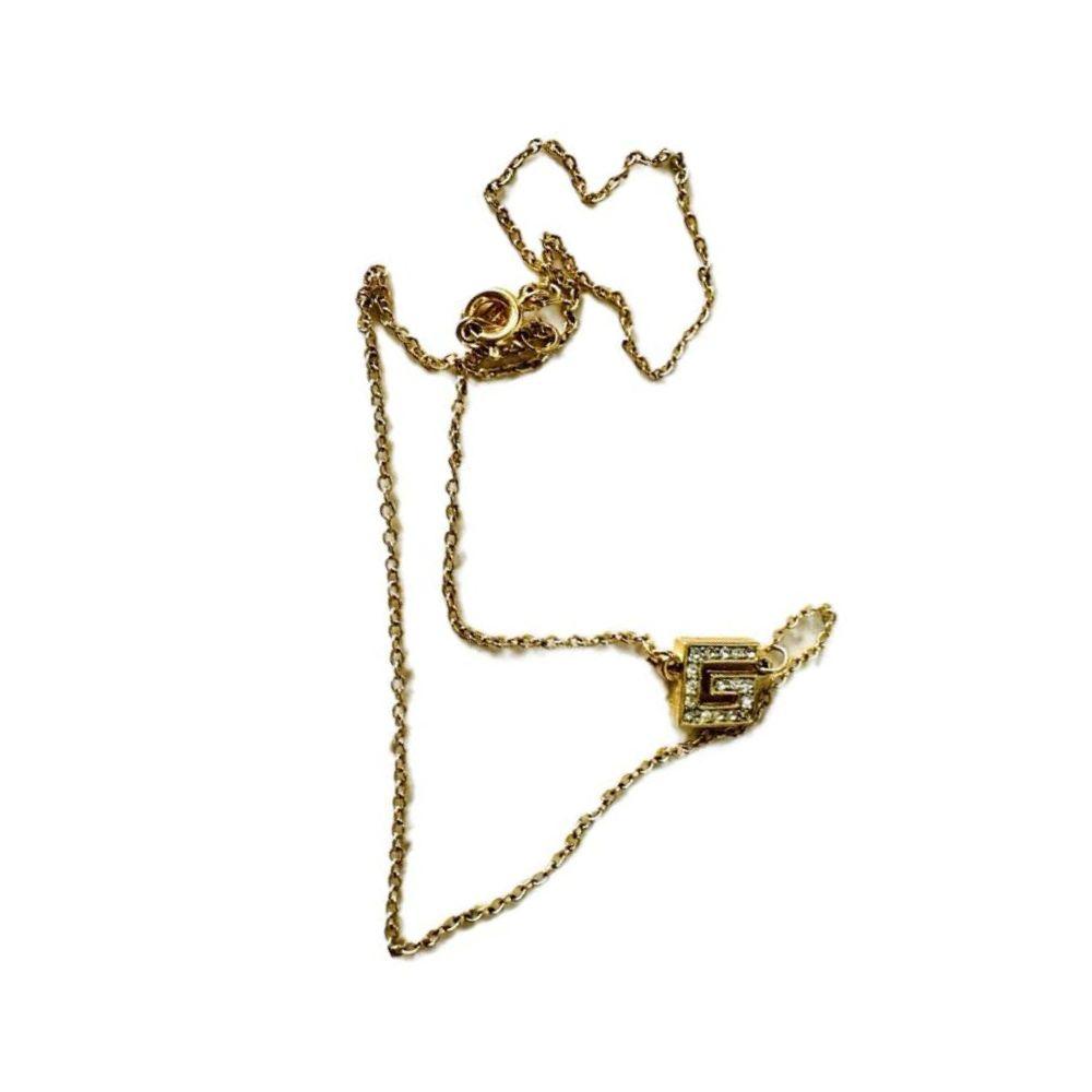 Givenchy Crystal G Logo Pendant Necklace