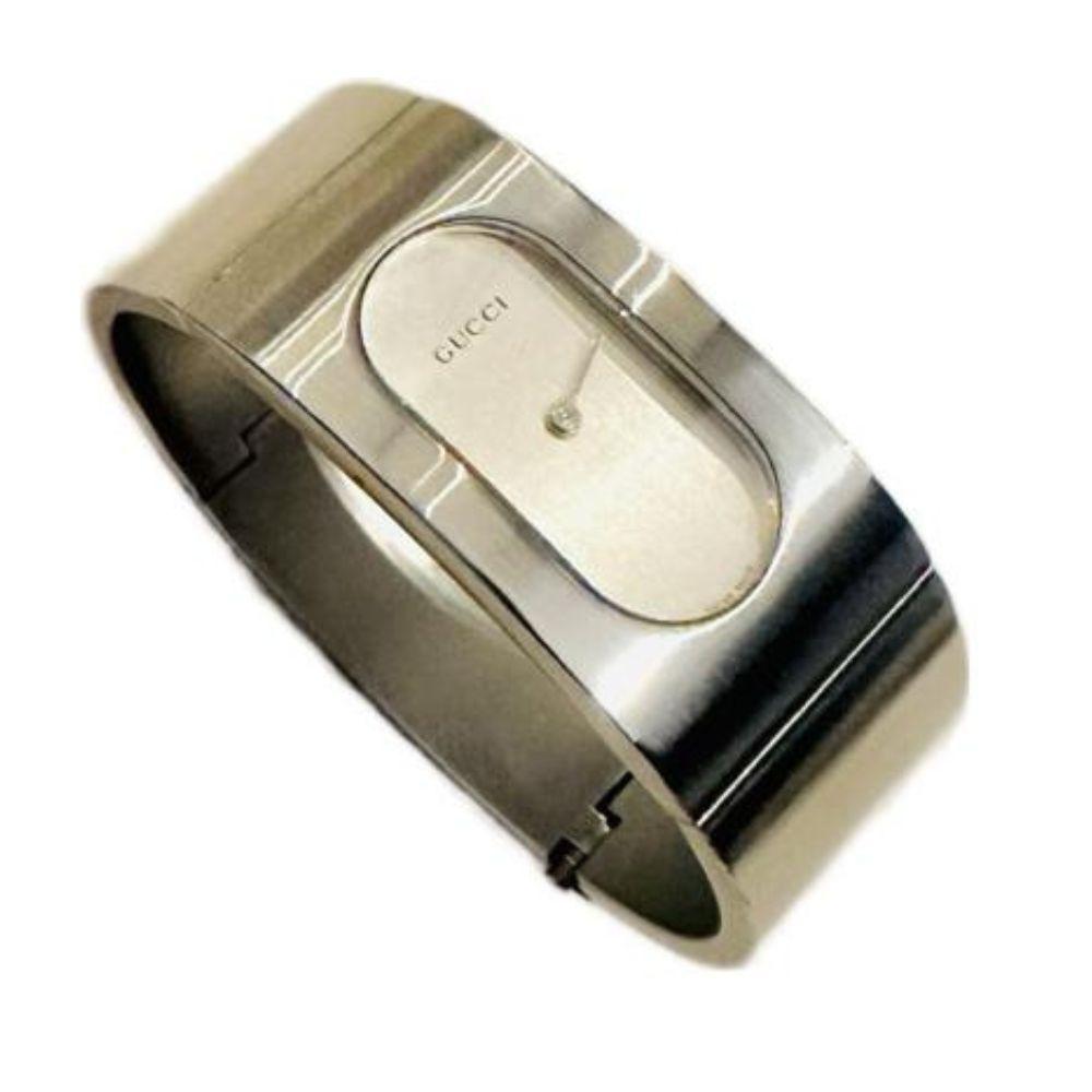 (Up to 16cm) Gucci White Dial Logo Quartz 22mm Bangle Watch