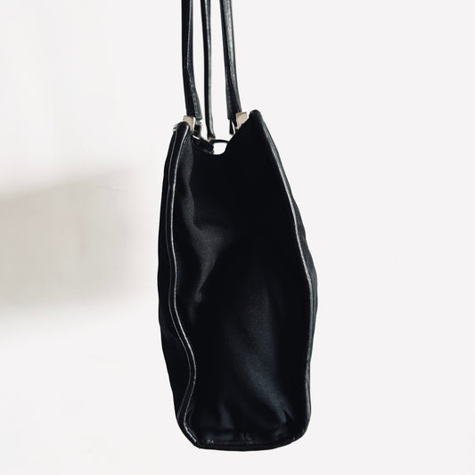 Gucci Jackie Black Monogram Logo Vintage Wide Horizontal Shoulder Tote Bag
