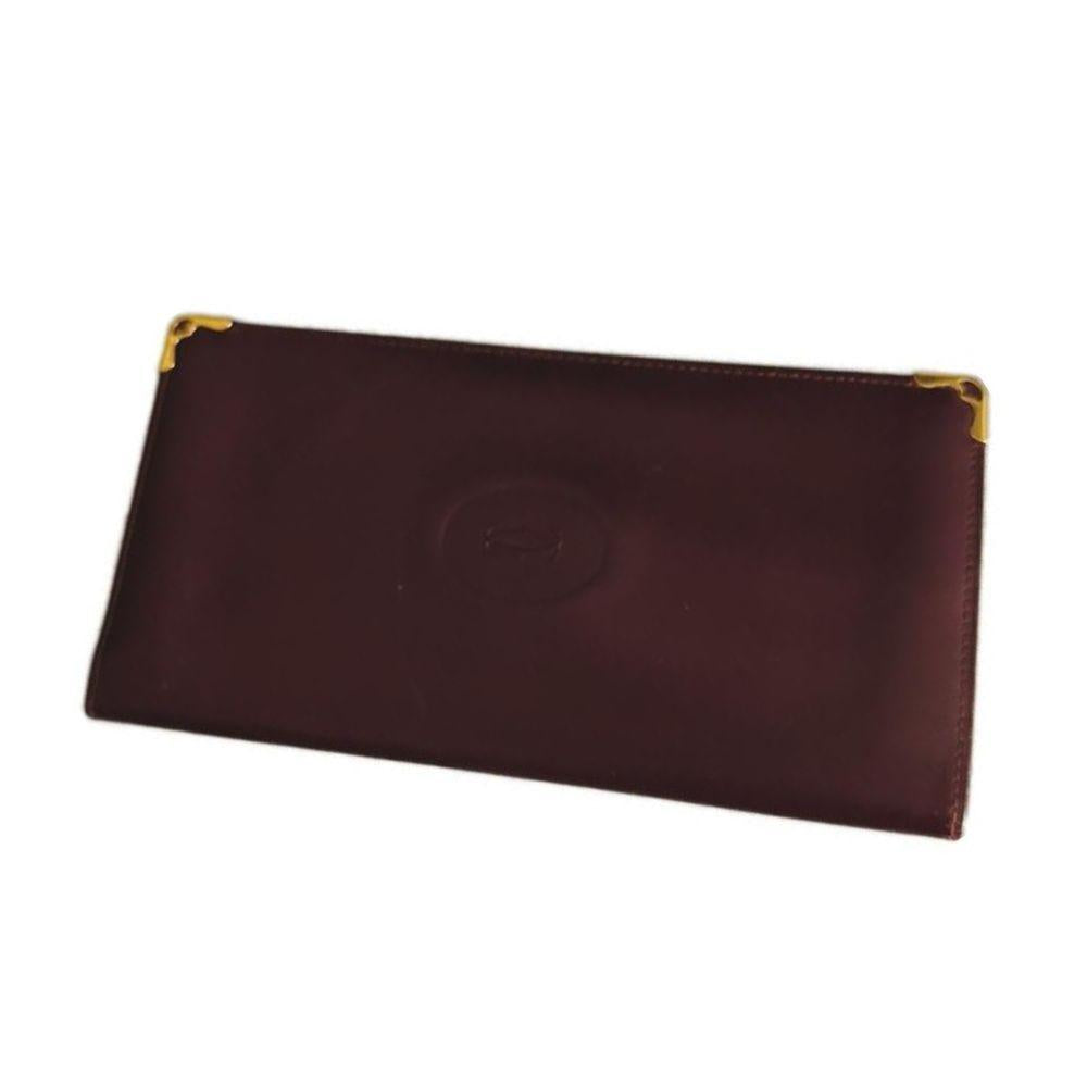 Cartier Maroon Bifold Long Wallet