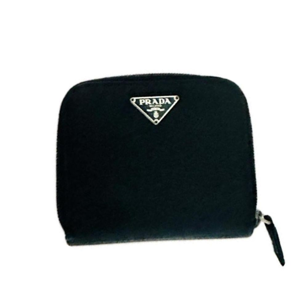 Prada Black Zippy Compact Wallet