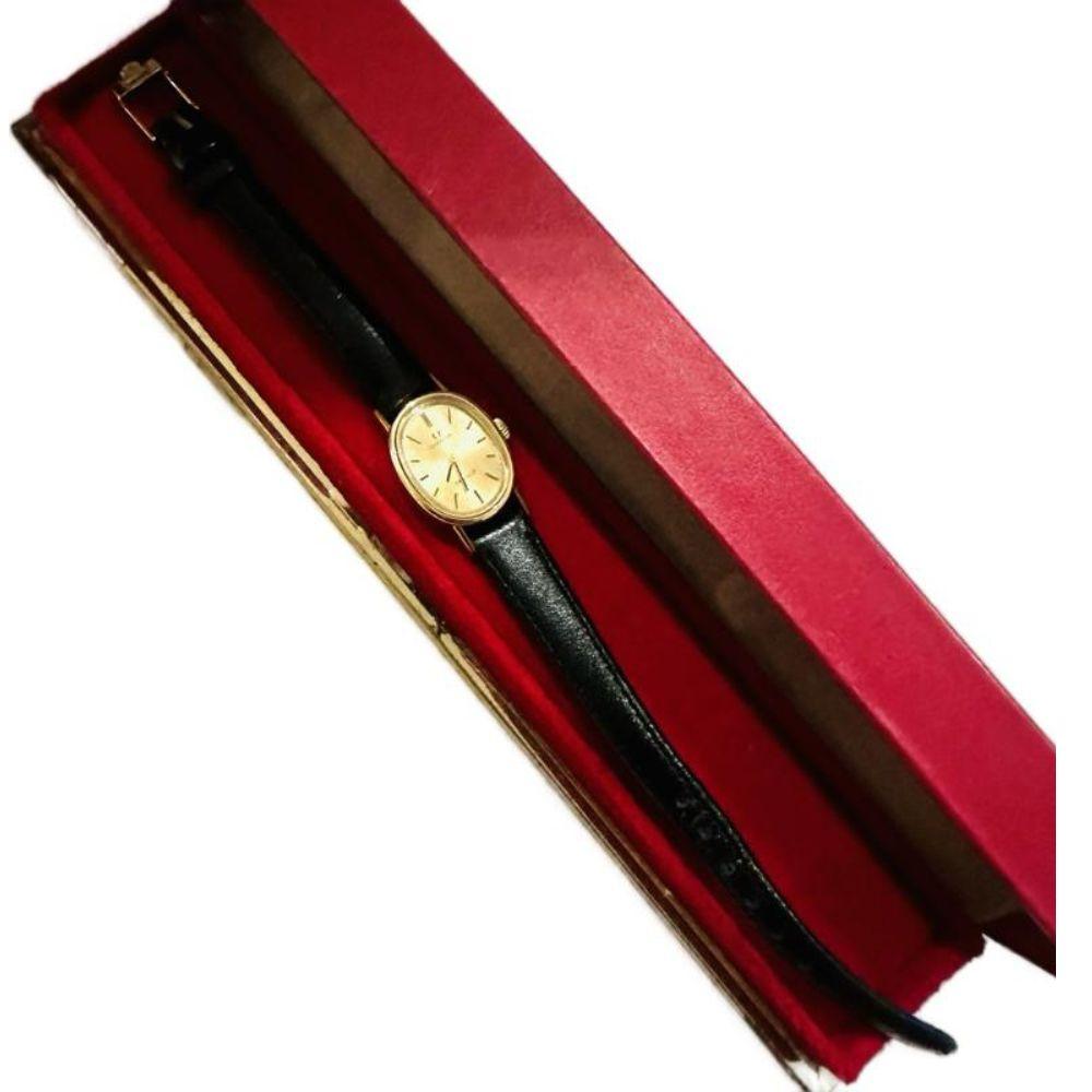 Omega Vintage Mechanical Black Leather Strap 18mm Watch