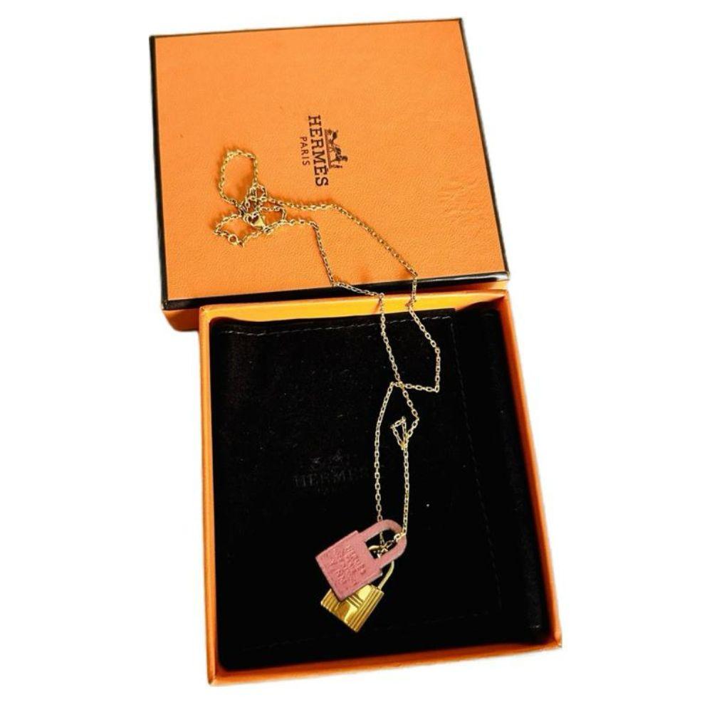 Hermes Pink & Gold O’Kelly Pendant Necklace
