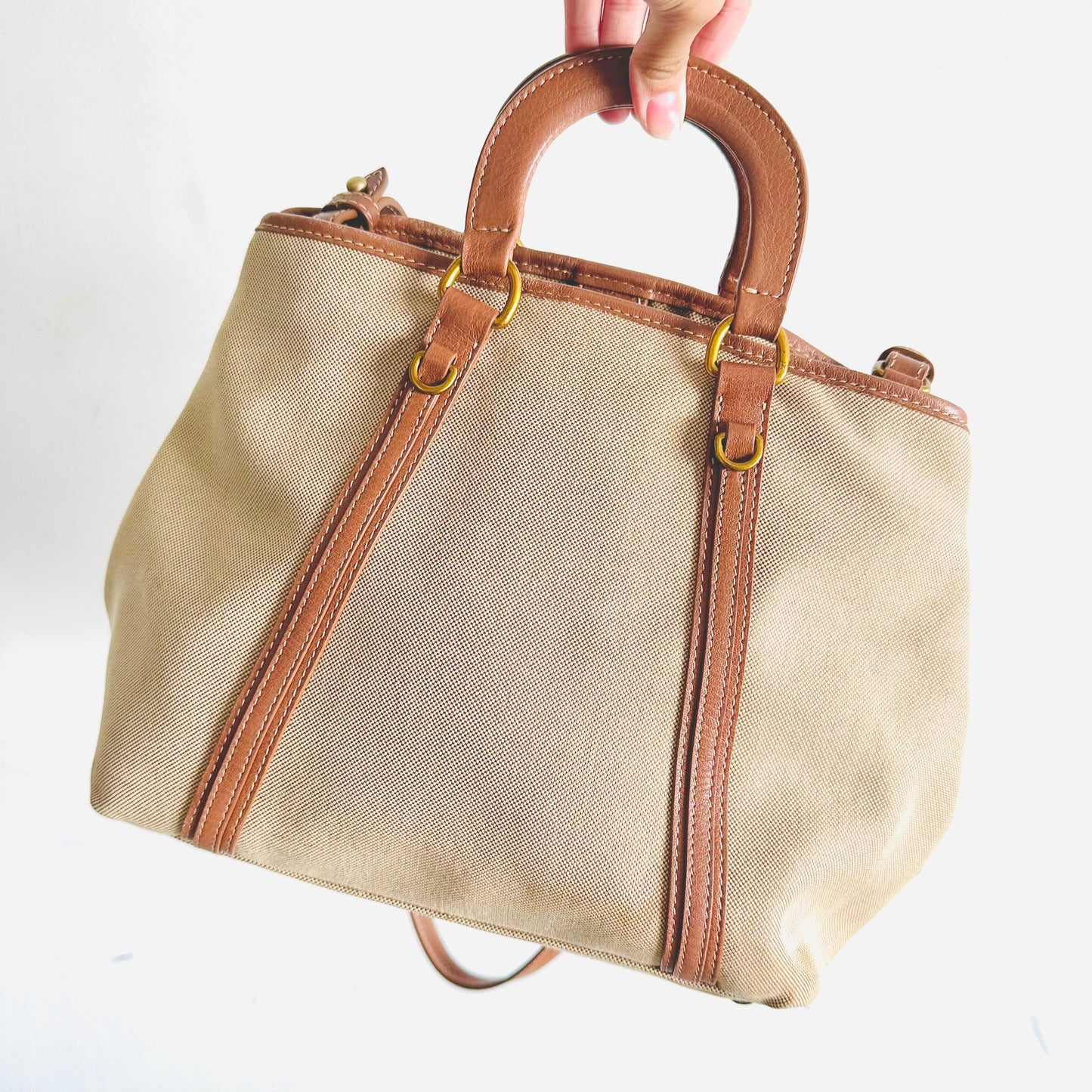 Prada Jacquard GHW Classic Monogram Logo 2-Way Shopper Shoulder Sling Tote Bag