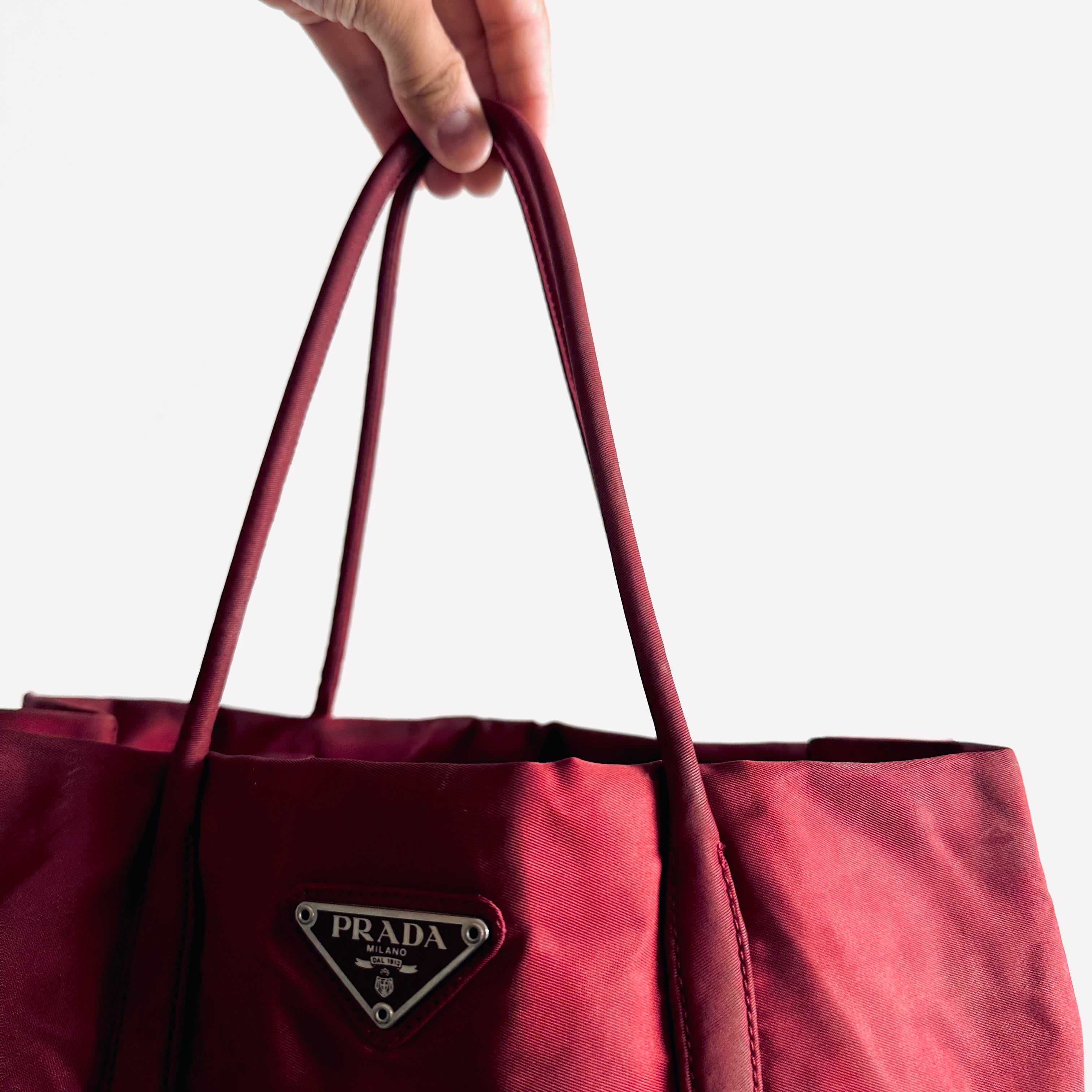 Prada maroon sales bag