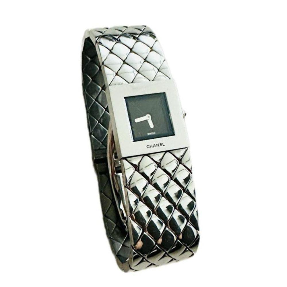 (Up to 16cm) Chanel Matelasse Quilted Stainless Steel 19mm Quartz Watch