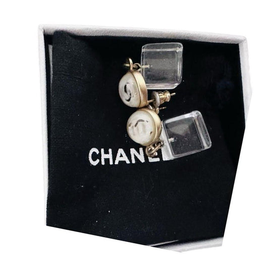 Chanel Gold & Pearls Dangling Stud Earrings
