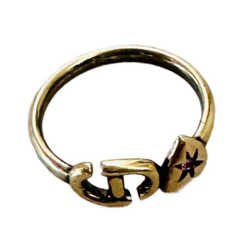 (US 5.5) Christian Dior Lucky Charm Logo Ring