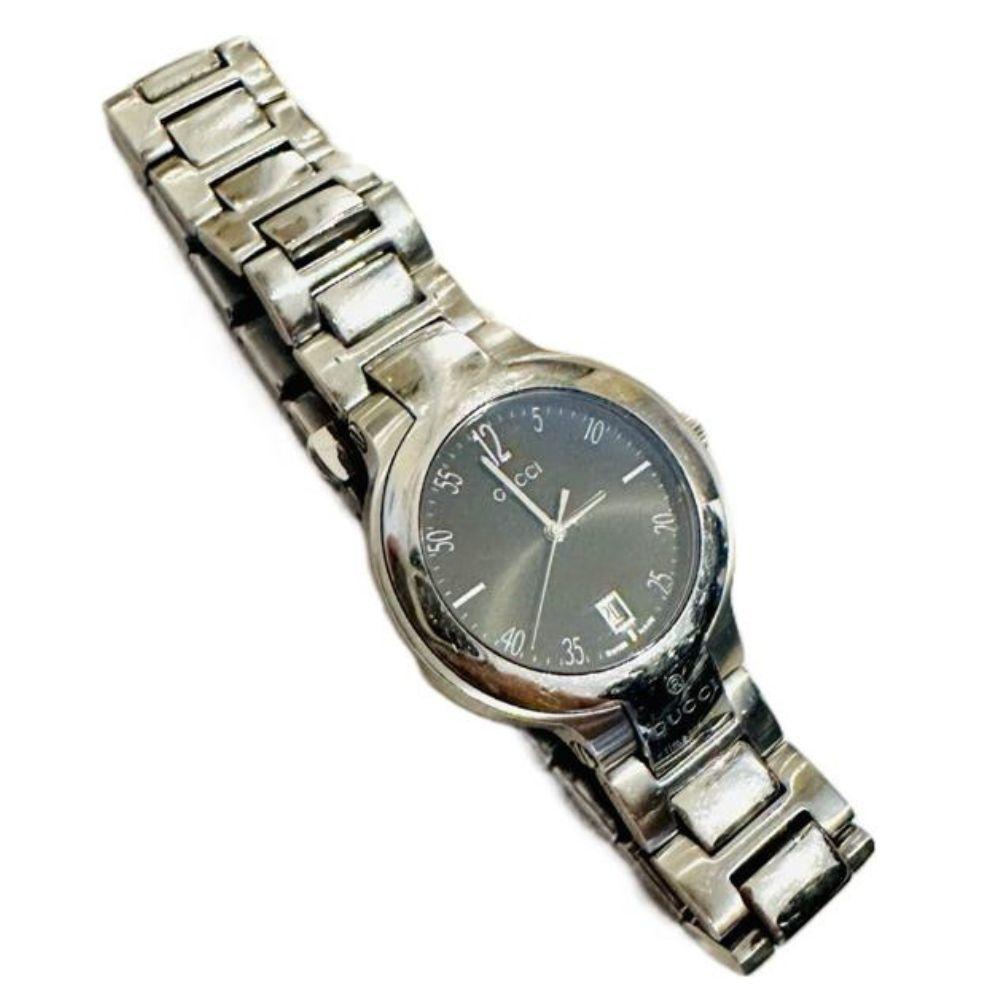 (Up to 19cm) Gucci Black Round Dial Stainless Steel 35mm Quartz Watch