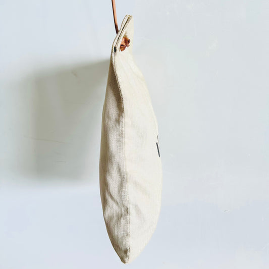 Hermes Aline White Toile & Gold Leather Sellier Grooming Monogram Logo Shoulder Sling Bag
