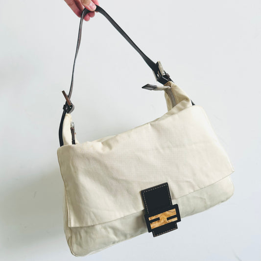 Fendi Zucca Logo Rose Shoulder Bag