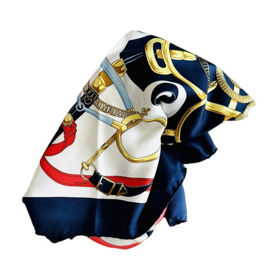 Hermes Golden Spur Carre 90 Multicolour Silk Scarf