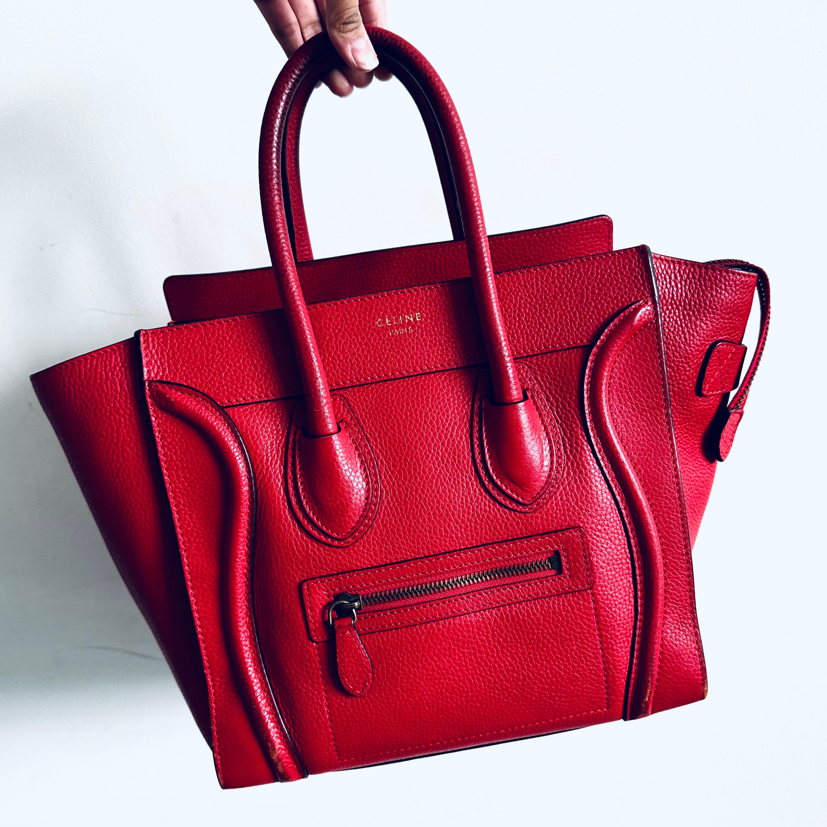 Celine micro 2024 luggage red