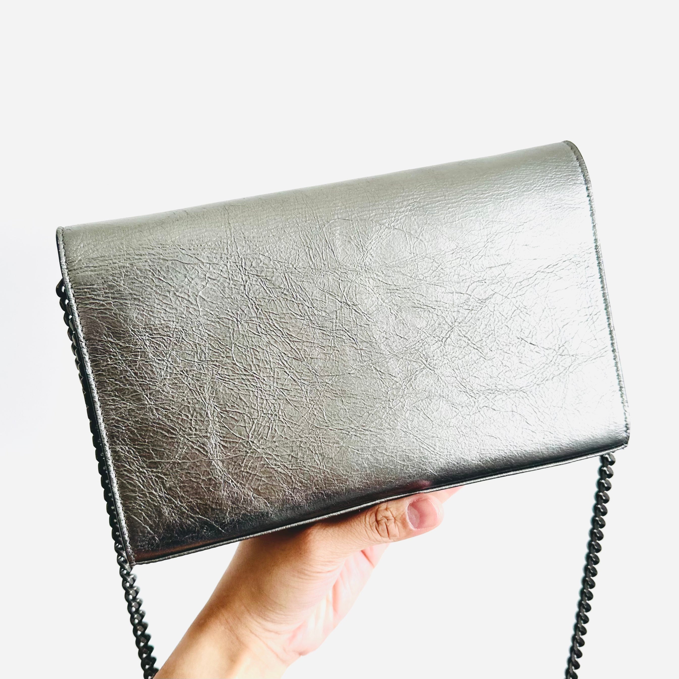 Yves saint laurent hot sale silver clutch