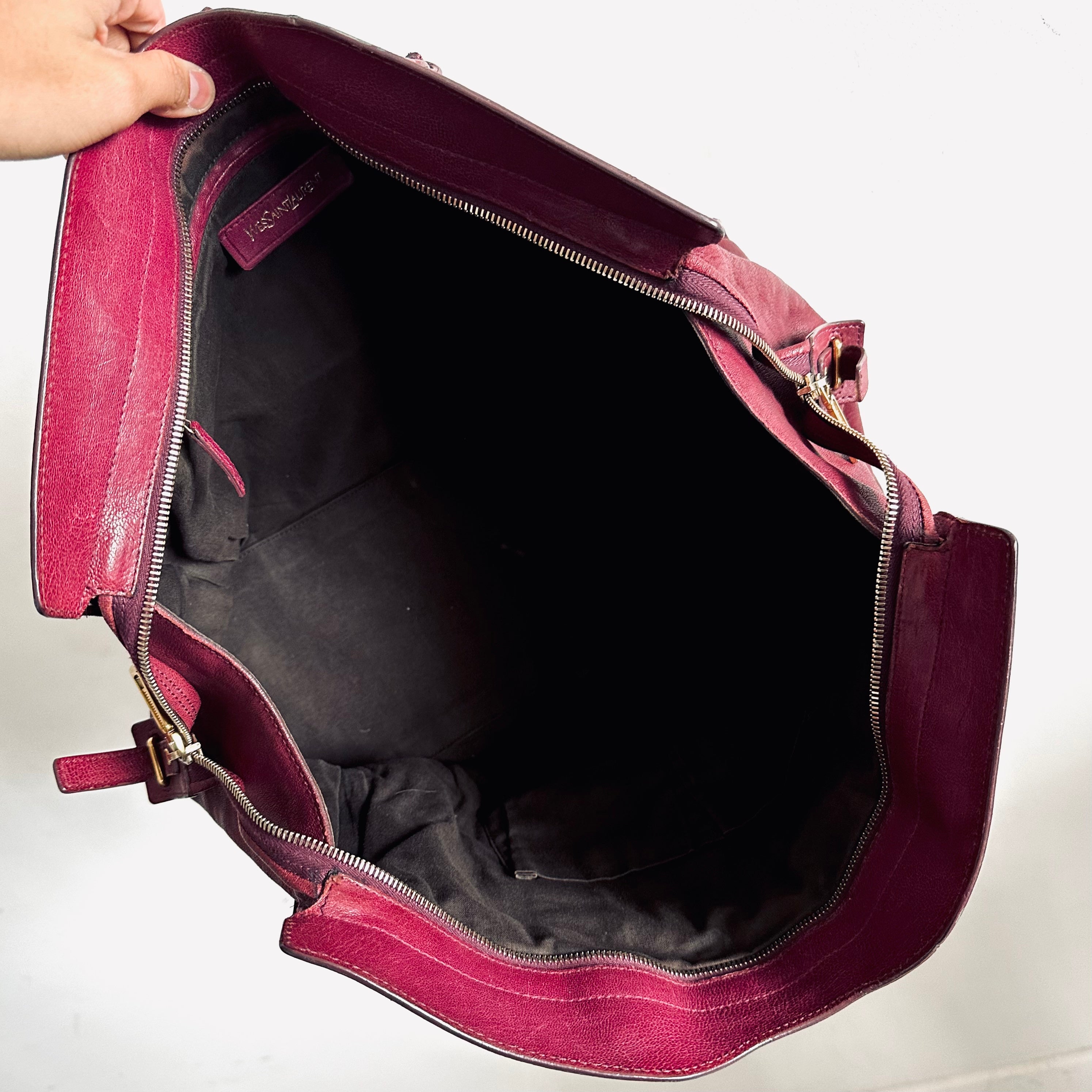 Ysl on sale tote burgundy