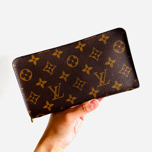 Louis Vuitton LV Classic Monogram Logo GHW Zippy Zip Around Long Wallet