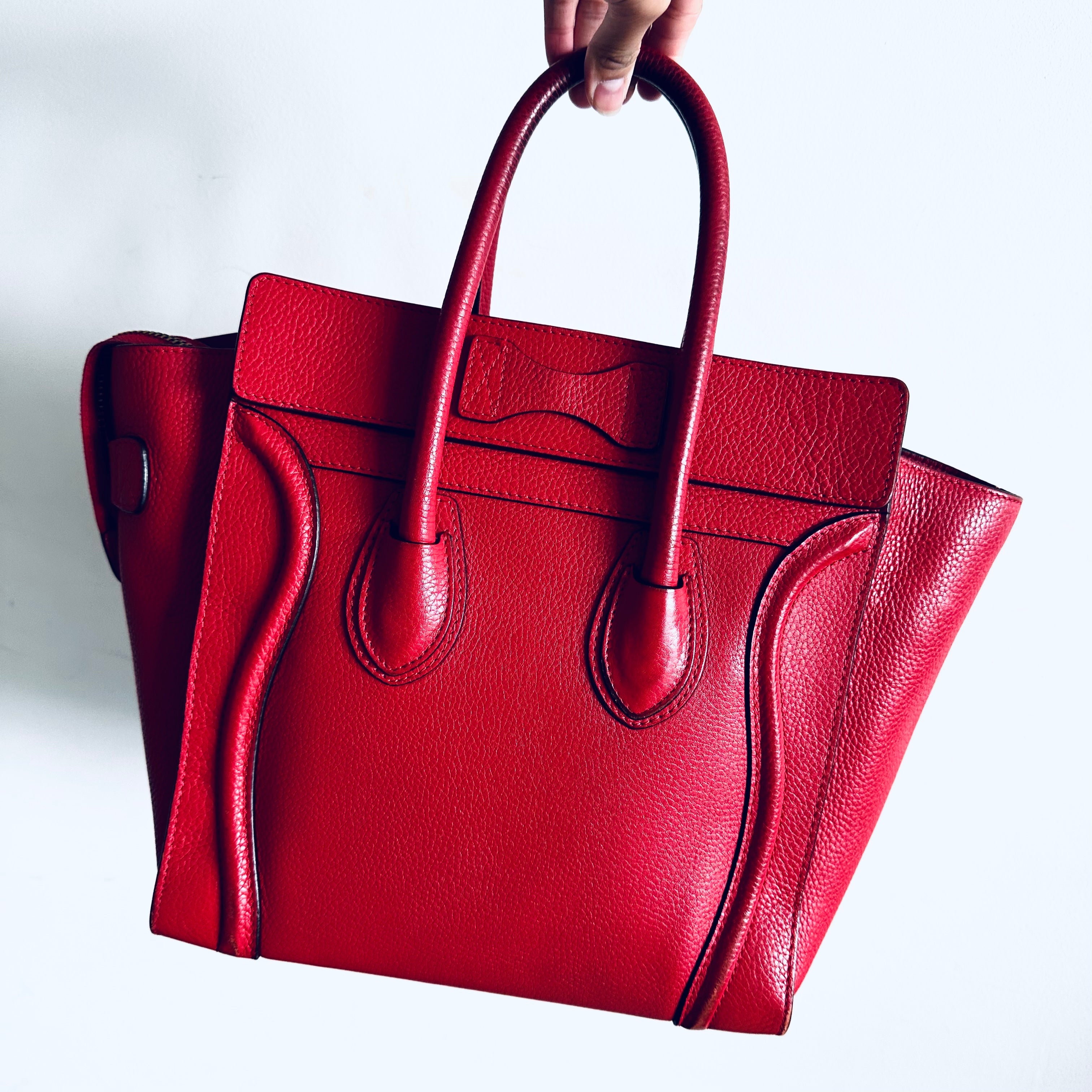 Celine micro luggage clearance red