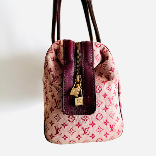 Louis Vuitton LV Mini Lin Pink GHW Josephine PM Monogram Logo Speedy Boston Top Handle Bag