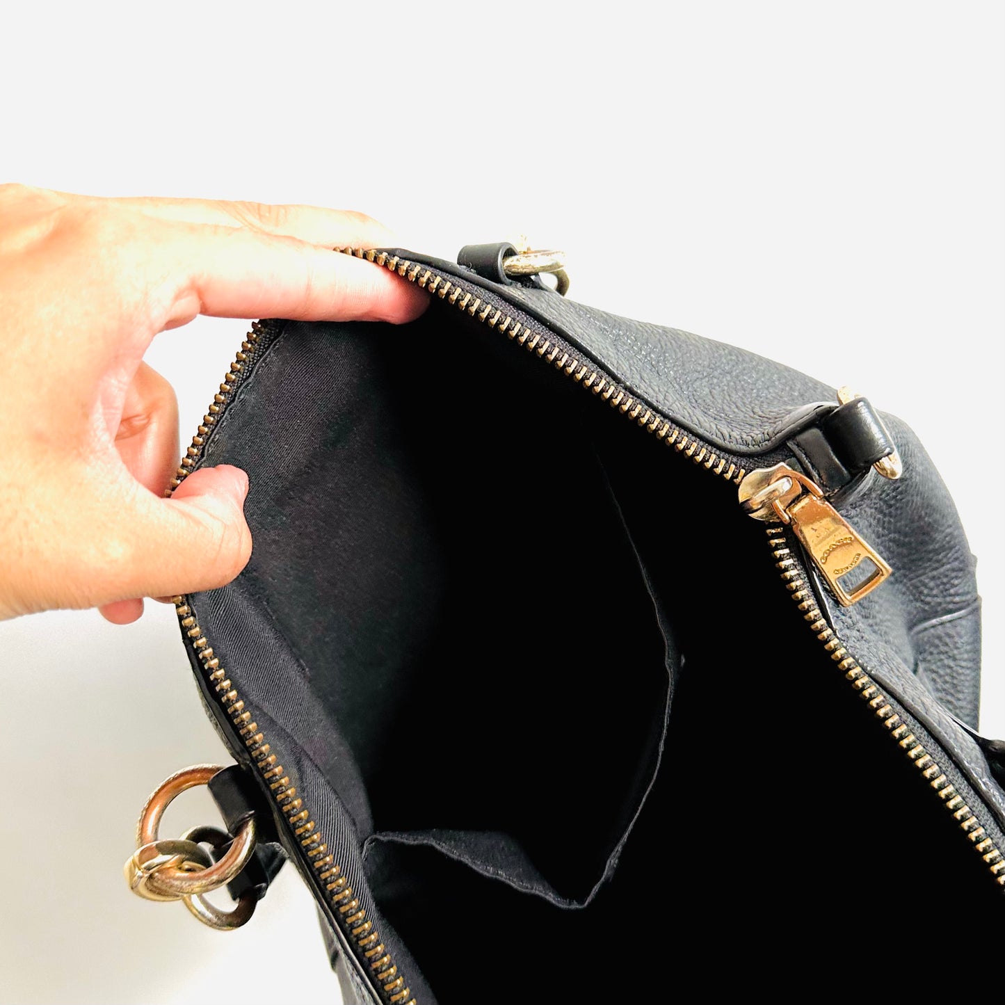 Coach Black GHW Kelsey Satchel 2-Way Top Handle Shoulder Sling Pebbled Leather Bag