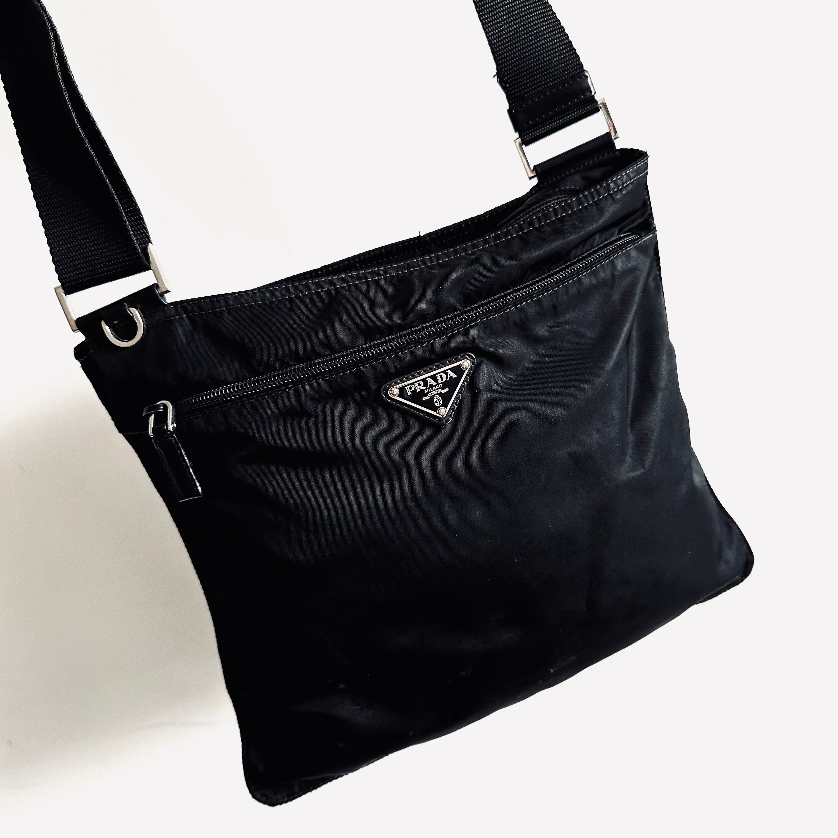 Prada Sling Shoulder Bag Nylon Black For Men | Watches Prime