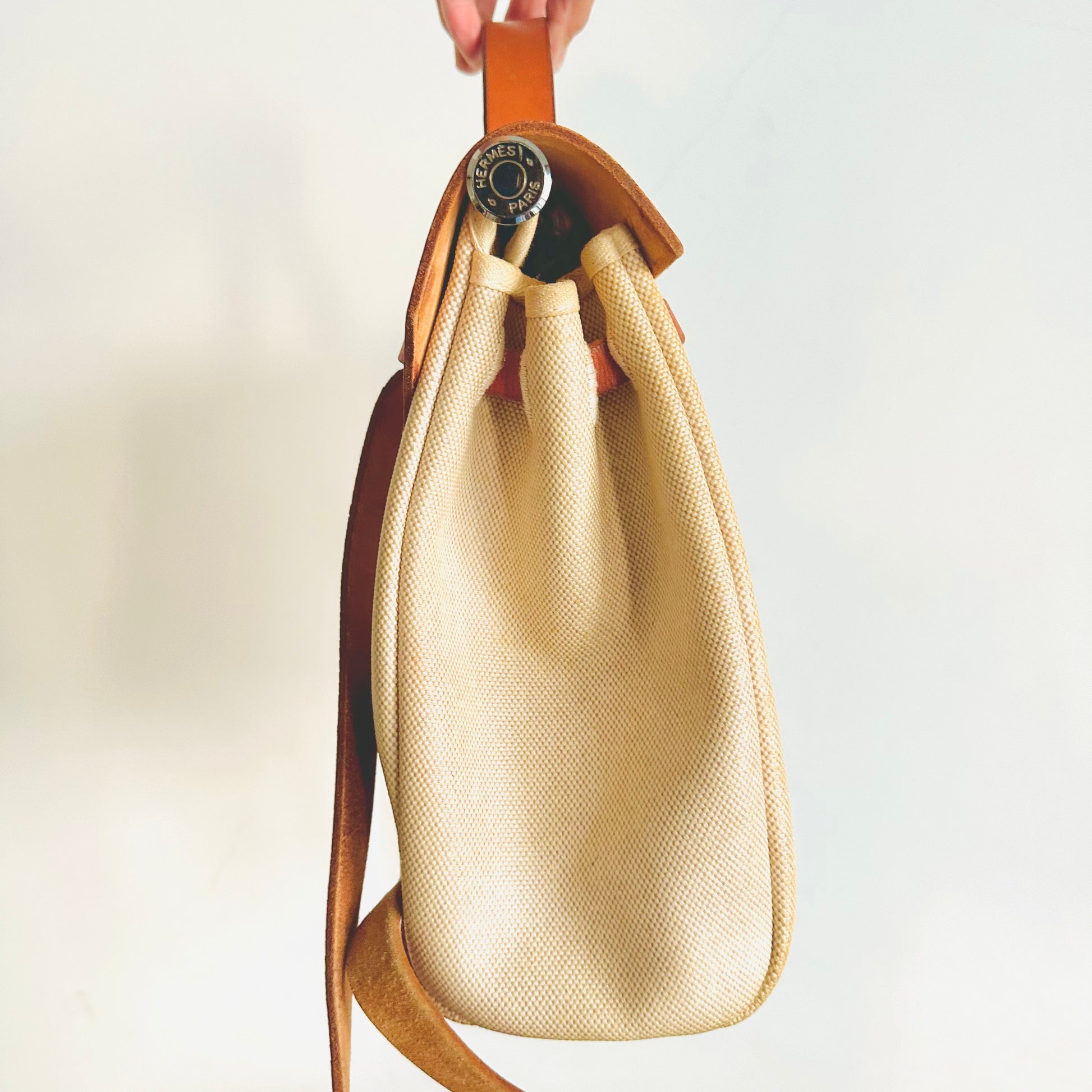 Hermes Beige Tan Herbag 28 Sac A Dos 2-in-1 Interchangeable