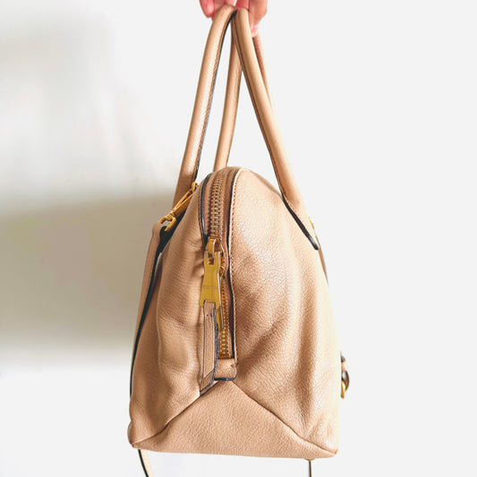 Miu Miu Blush Powder Pink GHW Classic Logo Leather Shopper Shoulder Sling Tote Bag