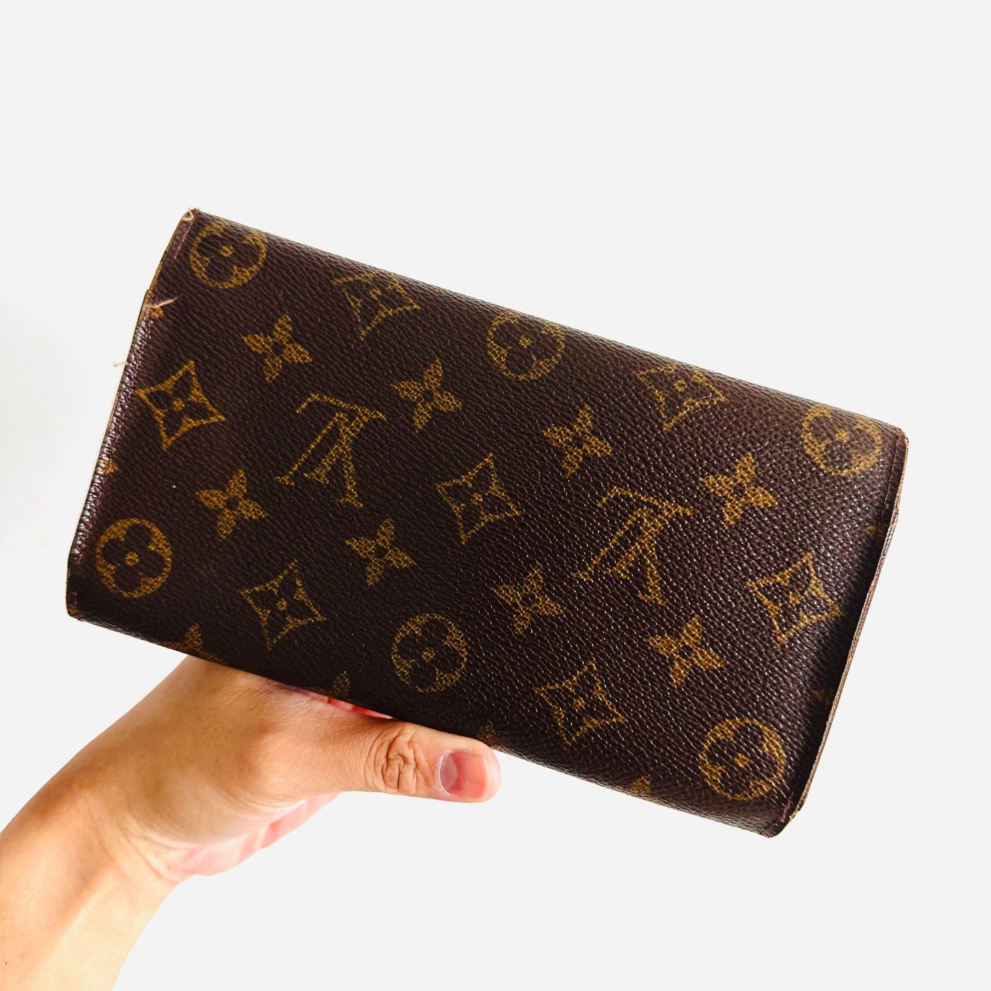 Louis Vuitton LV Sarah Monogram Logo GHW Flap Vintage Long Trifold Wallet