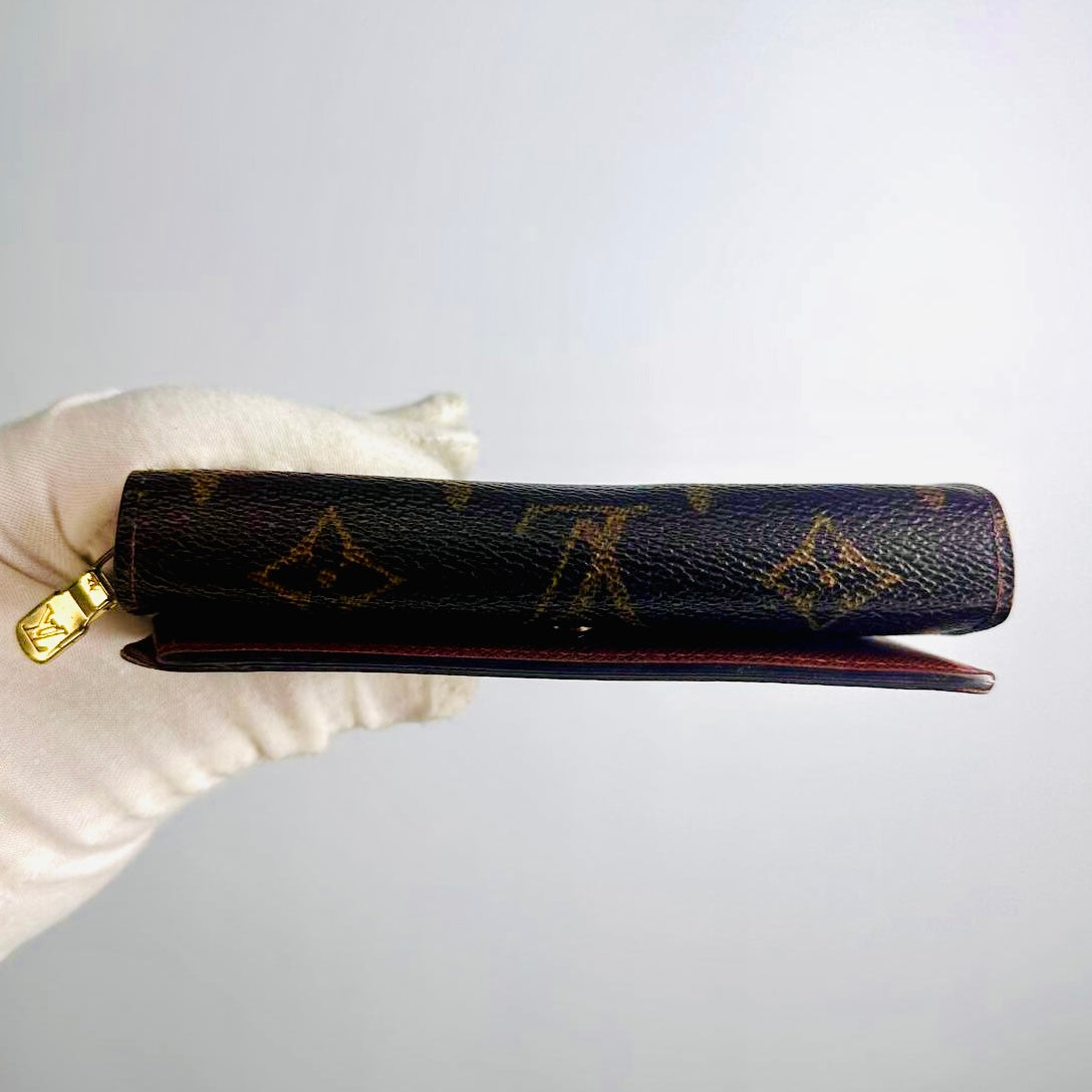 Louis Vuitton LV Monogram Logo GHW Porte Monnaie Tresor Compact Flap Wallet