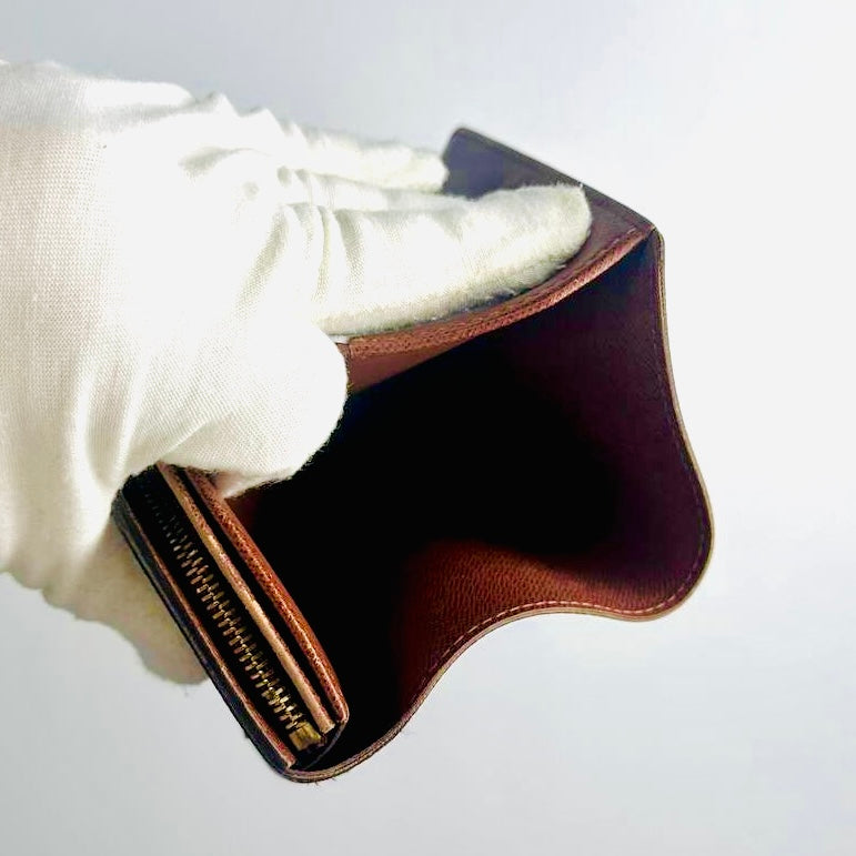 Louis Vuitton LV Monogram Logo GHW Porte Monnaie Tresor Compact Flap Wallet