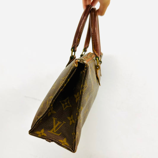 Louis Vuitton LV Tricot Triangle East West Monogram Logo GHW Vintage Top Handle Boston Tote Bag