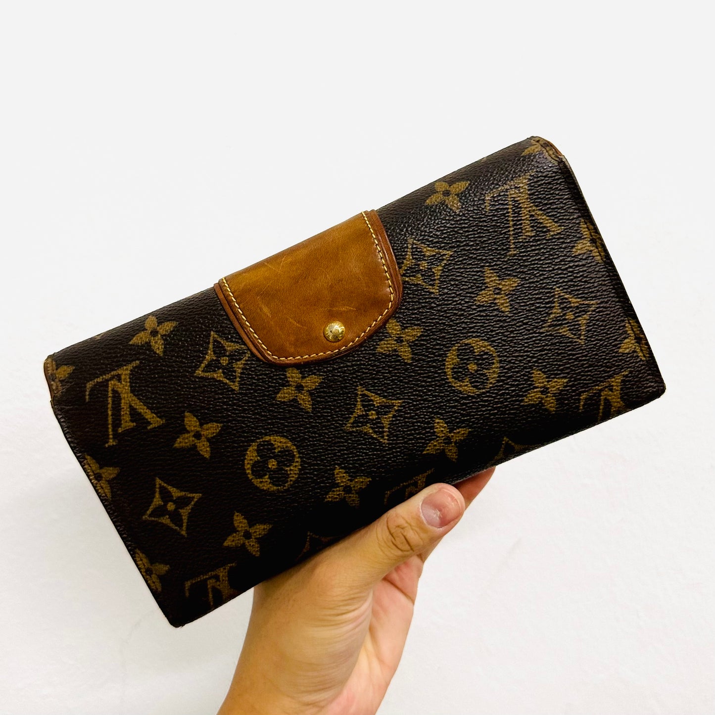 Louis Vuitton LV Boetie Classic Monogram GHW Logo Flap Long Wallet