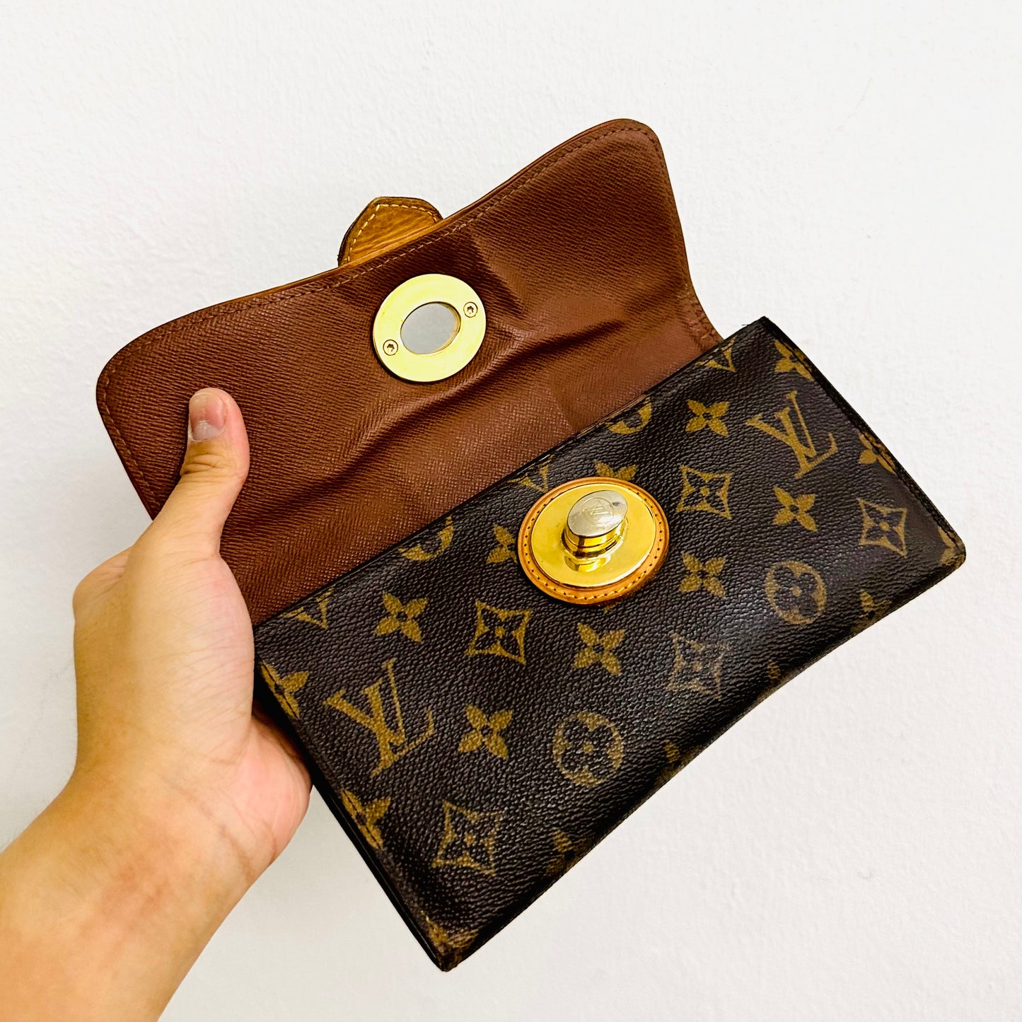 Louis Vuitton LV Boetie Classic Monogram GHW Logo Flap Long Wallet